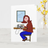 Weibenhase - Auburn oder Red Hair Karte (Gelbe Blume)