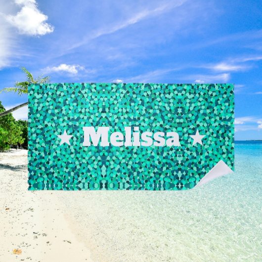 Weiblich Aquamarin Modernes Minimalistisches Vinta Strandtuch