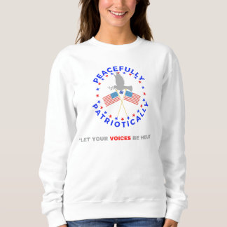 Weiblich, langärmelig patriotisch sweatshirt