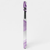 Weiblich, Mit Monogramm, Lila gestreift, geometris iPhone Hülle (Linke Seite)