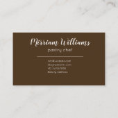 Weiblich modern beruflich blau und braun visitenkarte (Rückseite)