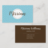 Weiblich modern beruflich blau und braun visitenkarte (Vorne/Hinten)