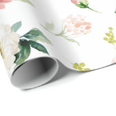 Weiblich rosa Blumenmuster Geschenkpapier (Rolleneckpunkt)