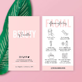 Weiblich-rosa Salon Gesichtsbehandlung Anleitung Visitenkarte