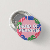 Weiblich rosa tropische Blätter hören Button (Vorne & Hinten)