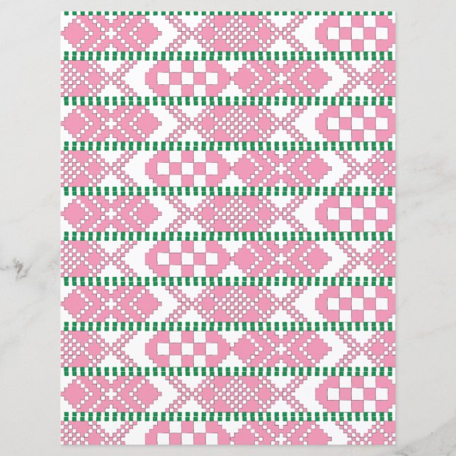 Weiblich rosa und weiße lettische Volkskunst (Vorderseite)