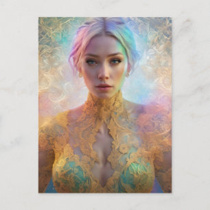 weibliche Abbildung an der Spitze Postkarte