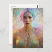 weibliche Abbildung an der Spitze Postkarte (Vorne/Hinten)