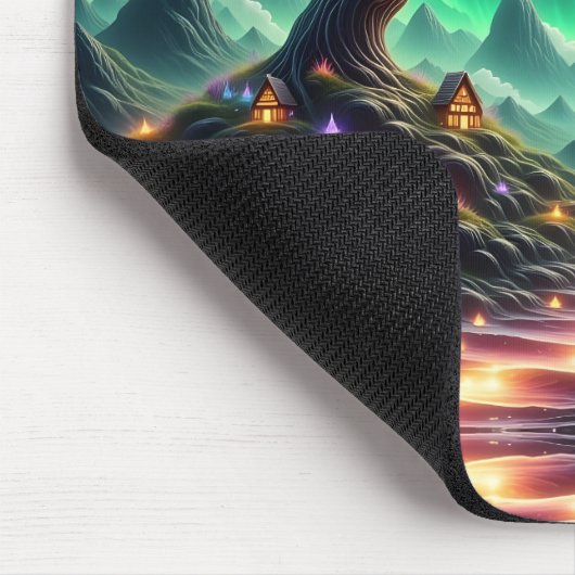 Weibliche Alien geht durch zwielichtigen Garten de Mousepad (Ecke)