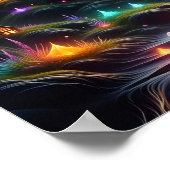 Weibliche Alien geht durch zwielichtigen Garten de Poster (Ecke)