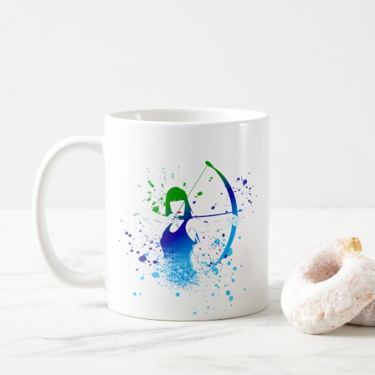 Weibliche Archer Kaffeetasse (Mit Donut)