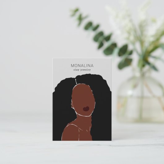 Weibliche Art African Earing Jewelier Display Visitenkarte (Stehend Vorderseite)