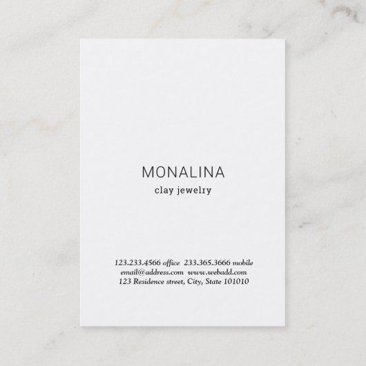 Weibliche Art African Earing Jewelier Display Visitenkarte (Rückseite)