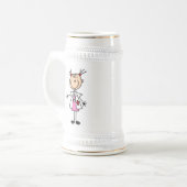 Weibliche Arzt-Strichmännchen Bierglas (Vorderseite Links)