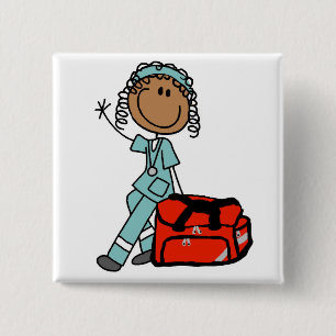 weibliche Atemtherapeutin oder Rettungssanitäterin Button