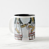 Weibliche aztekische Kostüme Zweifarbige Tasse (Vorderseite Links)
