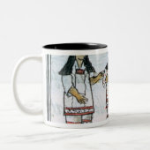 Weibliche aztekische Kostüme Zweifarbige Tasse (Links)