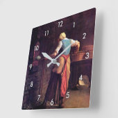 Weibliche Backwaren, Jean-Francois Millet Quadratische Wanduhr (Winkel)