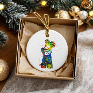 weibliche Basketballspielerin Keramik Ornament