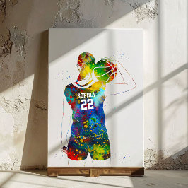 weibliche Basketballspielerin Leinwanddruck