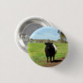 Weibliche Belted Galloway Kuh, Schlüsselanhänger Button (Vorne & Hinten)