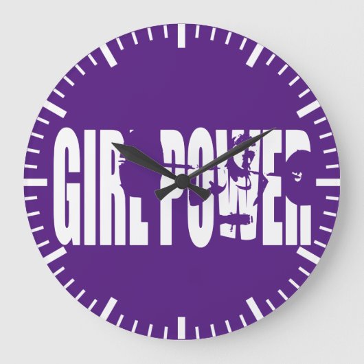 Weibliche Beweggründe - Power von Mädchen Große Wanduhr (Vorderseite)