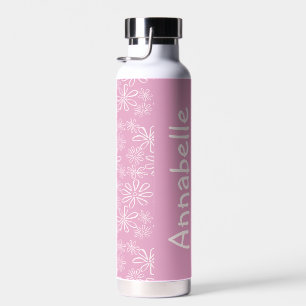 Weibliche Bezeichnung Rosa Blume Doodle Muster Trinkflasche