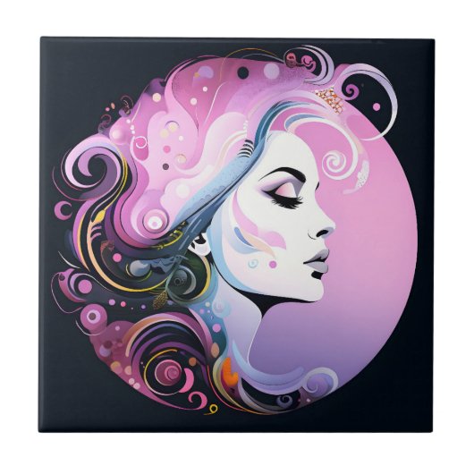 "Weibliche Blüh" Frauenfreundlichkeit Fliese (Vorderseite)