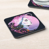 "Weibliche Blüh" Frauenfreundlichkeit Getränkeuntersetzer (Linke Seite)