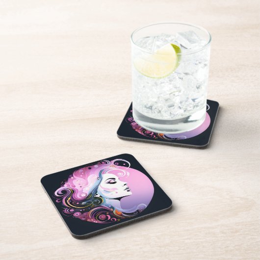 "Weibliche Blüh" Frauenfreundlichkeit Getränkeuntersetzer (Rechte Seite)