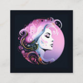 "Weibliche Blüh" Frauenfreundlichkeit Quadratische Visitenkarte (Vorderseite)