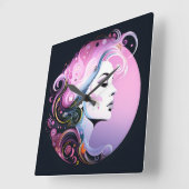 "Weibliche Blüh" Frauenfreundlichkeit Quadratische Wanduhr (Winkel)