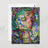 Weibliche Blume Gebet Frau Geblüht Postkarte (Vorne/Hinten)