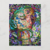 Weibliche Blume Gebet Frau Geblüht Postkarte (Vorderseite)