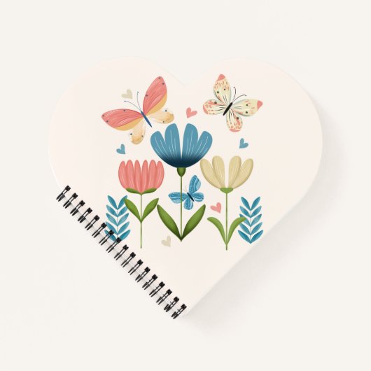 Weibliche Blume und Schmetterlinge Notizblock (Vorderseite)