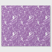 Weibliche Blumengymnastik-Feier in Lila Geschenkpapier (Flach)