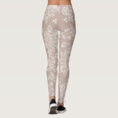 Weibliche Blush & White Trendy Lace Yoga Leggings (Rückseite)