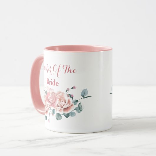 Weibliche Blüte Mutter der Braut Aquarell Tasse (Vorderseite Links)