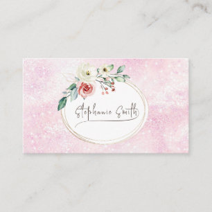 Weibliche Blüten Moderne Rosa und Weiß Visitenkarte