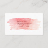 Weibliche Blüten Rosa Wasserfarben Wash & Lace Flo Visitenkarte (Rückseite)