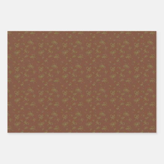 Weibliche Blüten und Streifen Geschenkpapier Set (Vorderseite 3)