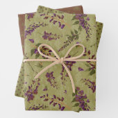 Weibliche Blüten und Streifen Geschenkpapier Set (Beispiel)