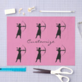 Weibliche Bogenschütze-Silhouette Thunder_Cove Seidenpapier (Handwerk)