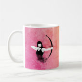 Weibliche Bogenschützin Kaffeetasse (Links)