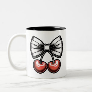Weibliche Bow-Haarkirsche FruchtMug Zweifarbige Tasse