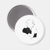 Weibliche Boxer Magnet (Vorderseite/Rückseite)