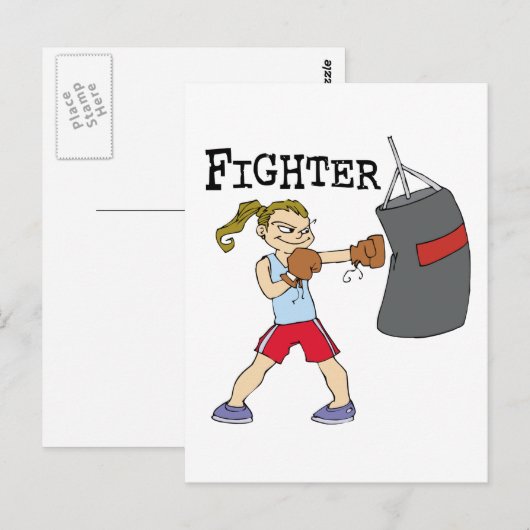 Weibliche Boxer Postkarte (Vorne/Hinten)