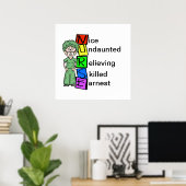 Weibliche chirurgische NURSE Akronymne Poster indi (Heimbüro)