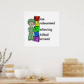 Weibliche chirurgische NURSE Akronymne Poster indi (Küche)