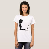 Weibliche Computer-Silhouette T-Shirt (Vorne ganz)